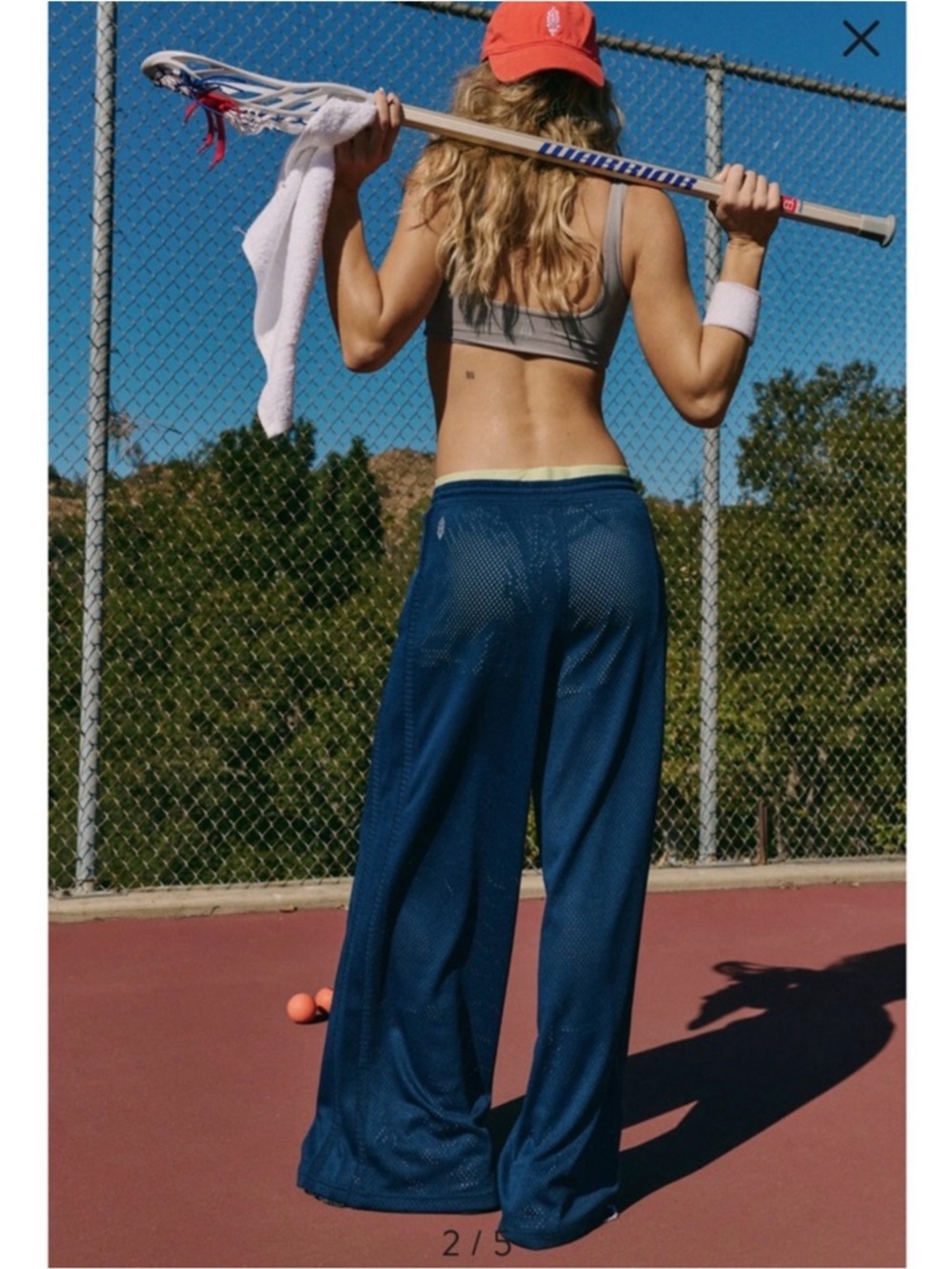NWOT FP Movement by Free People Overtime Wide Leg Mesh Pants - Navy Sz M - Picture 2 of 9